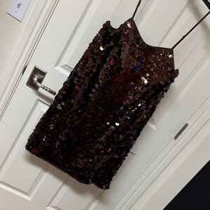 A New Day Sequin Dress in Dark Brown